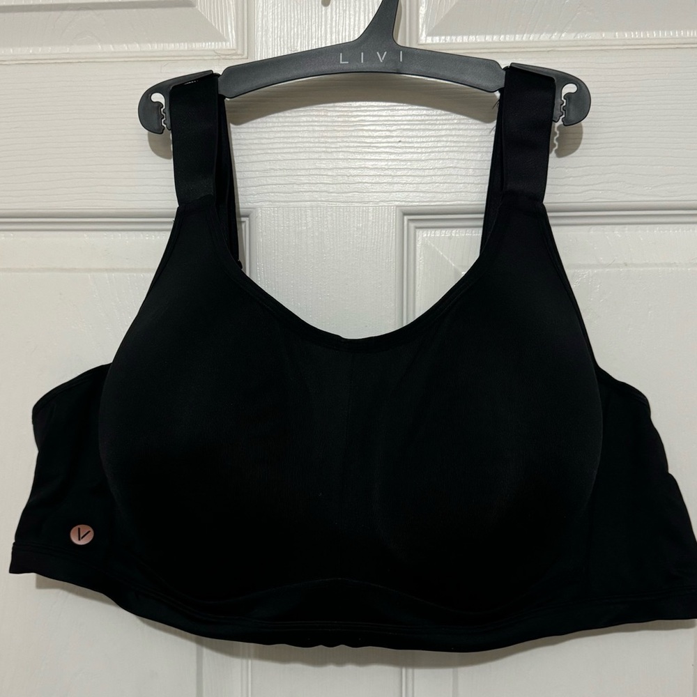 LIVI 50C Black Moisture Wicking High Impact Bra Brand New